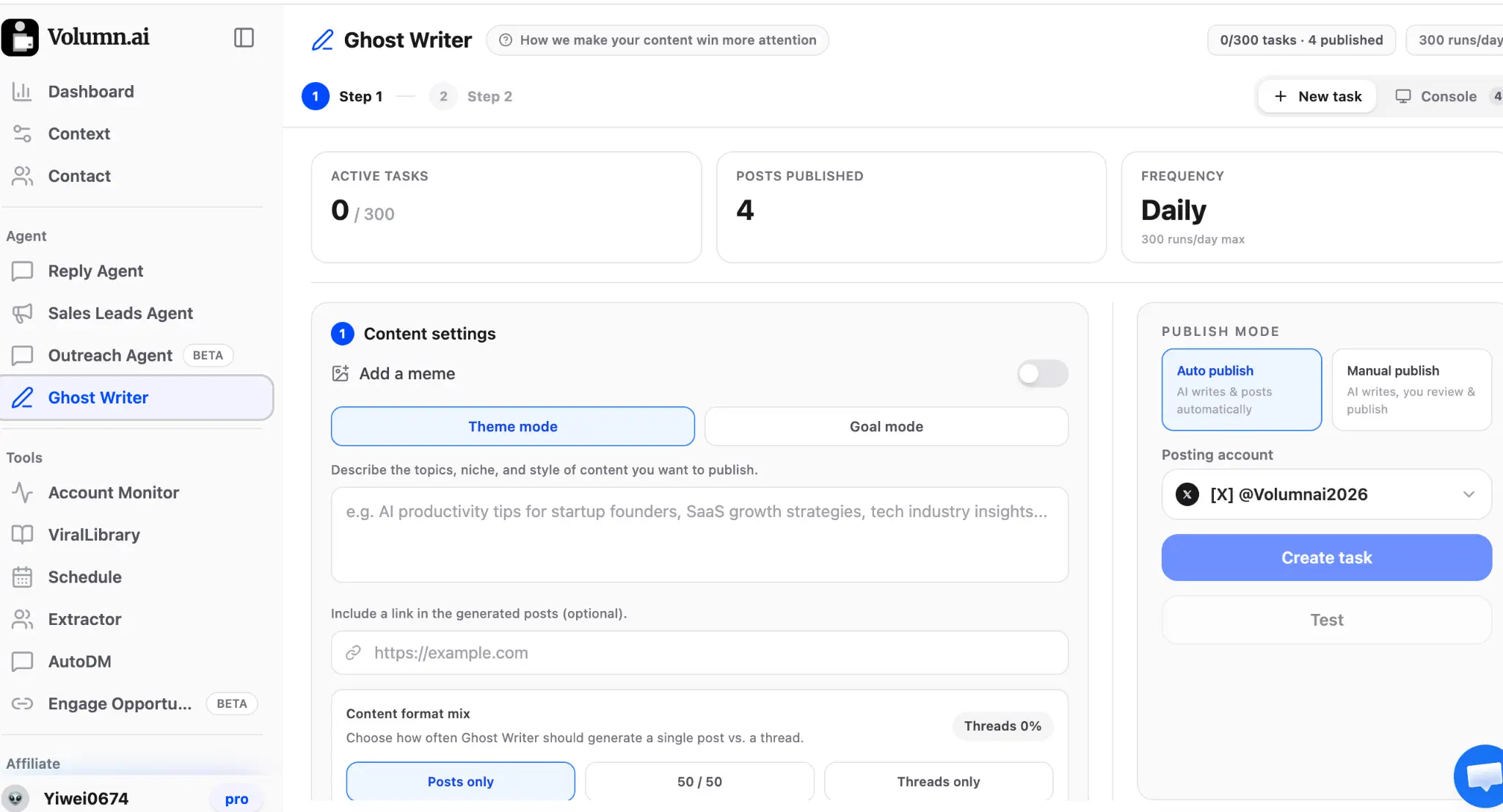 Volumn.ai Ghost Writer preview